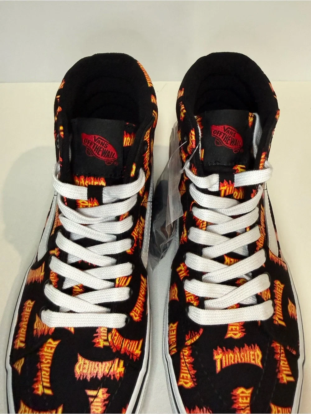 Vans Sk8-Hi Thrasher Flame Print High-Tops - Black, Orange, Yellow